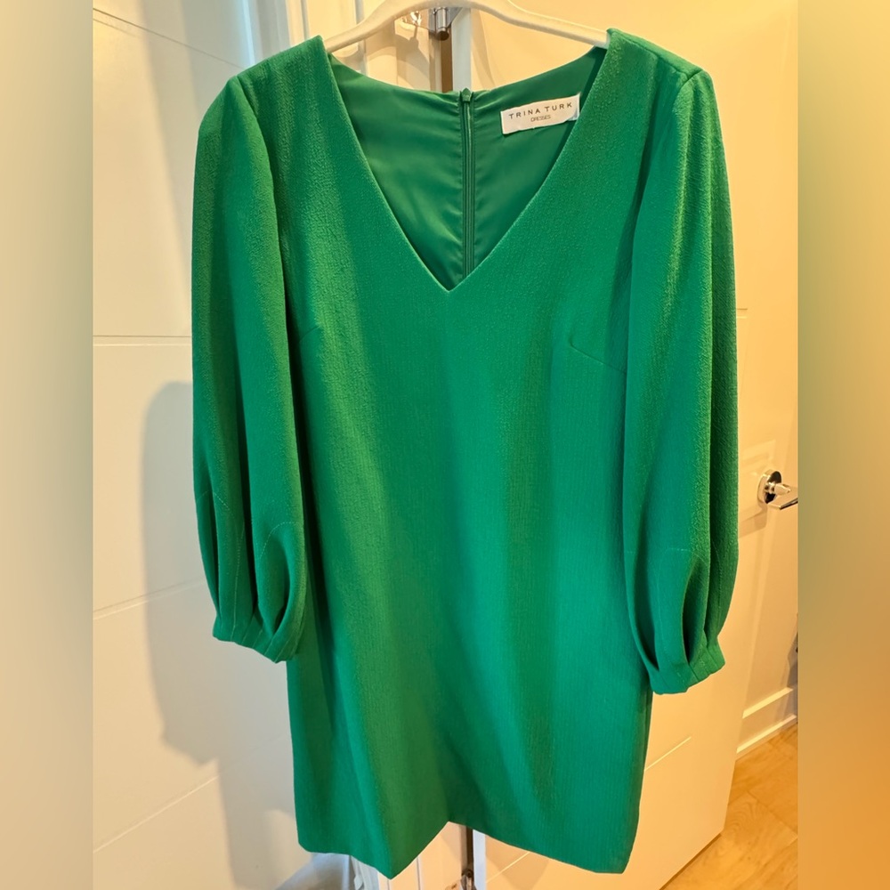 Trina Turk Green V-Neck Dress